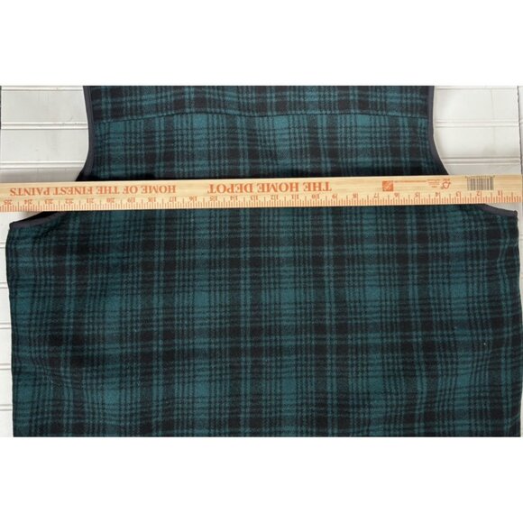 L. L. LL Bean Plaid Wool Vest Mens XL Tall Green Full Zip Sherpa Hunting 296125 - Picture 5 of 7